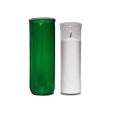 green glass globe for 5 day 7 day insert candle