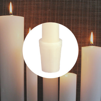 Small Diameter White Paraffin Candles - Self Fitting End