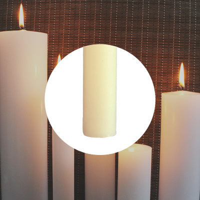 Small Diameter White Paraffin Candles - Straight End