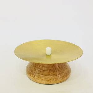 6" Brass with Solid Oak Base